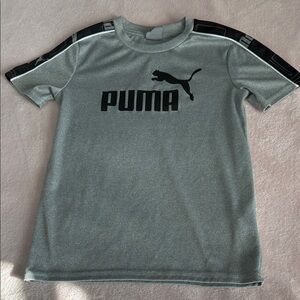 Puma Heather Gray Tee with Black Logo Boys 7